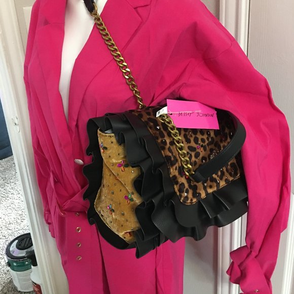 Betsey Johnson Leopard Large Handbag - So rich in Color New - Picture 5 of 6